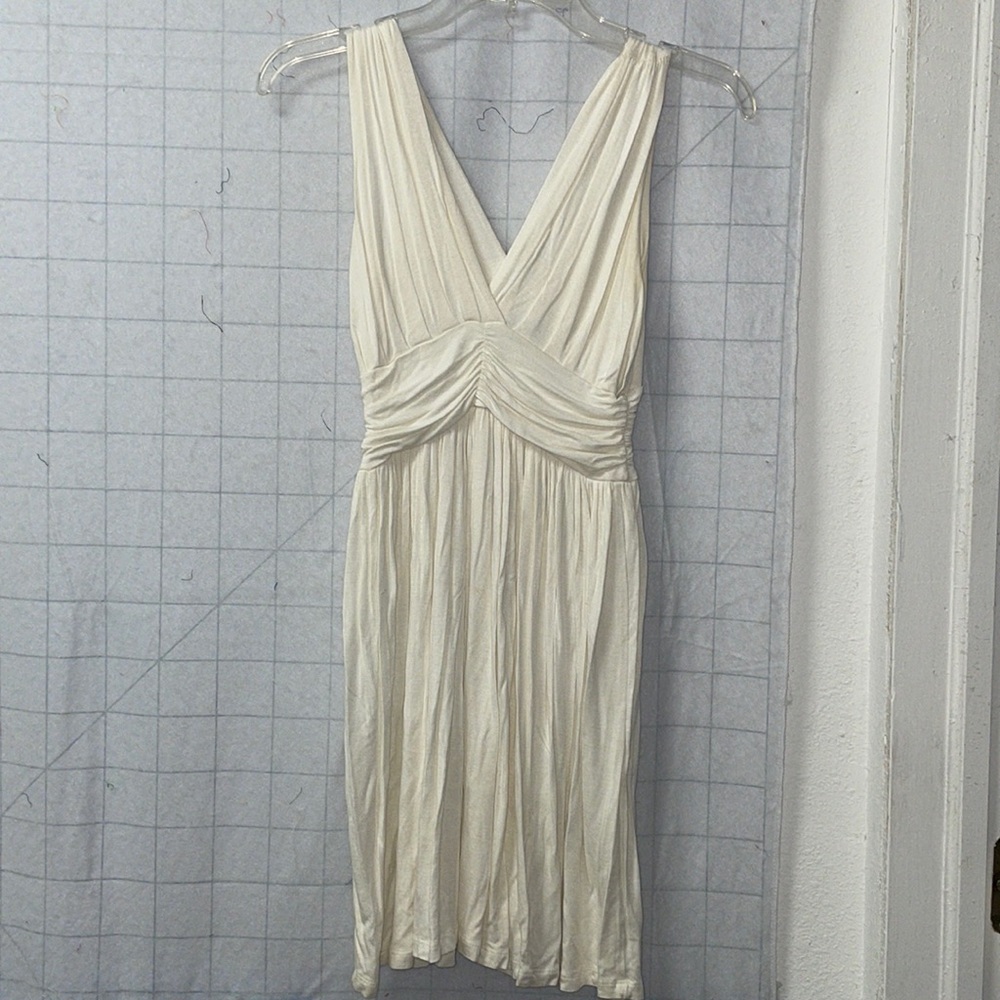 Ivory knit dress.